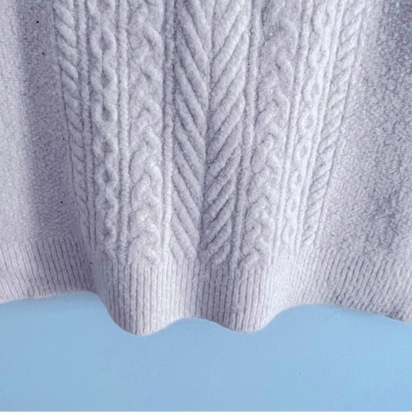 LOFT Cream Cable Knit Turtleneck Sweater Vest S - Picture 6 of 11